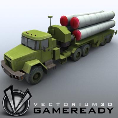 3D Model of Game-ready model of modern Russian/Chinese SAM S-300PMU (SA-10 Grumble). - 3D Render 1